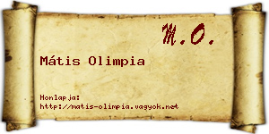 Mátis Olimpia névjegykártya